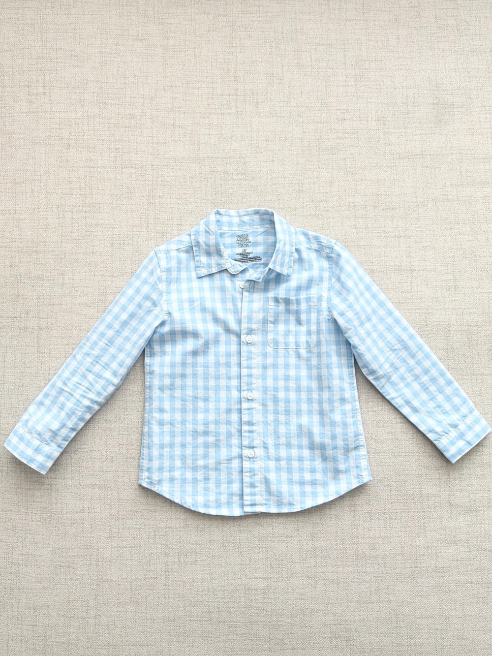 Falls Creek Boys Long Sleeve Gingham Button Down Shirt Size 4T